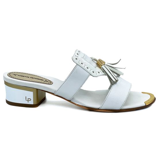 Сабо Loretta Pettinari белые кожаные - фото 1, 