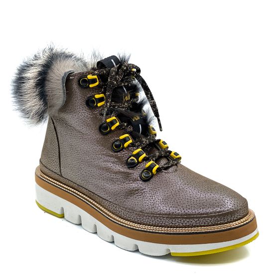 Ботинки женские Lab Milano бежевые МЕХ - фото 2, A21126-2 LAB