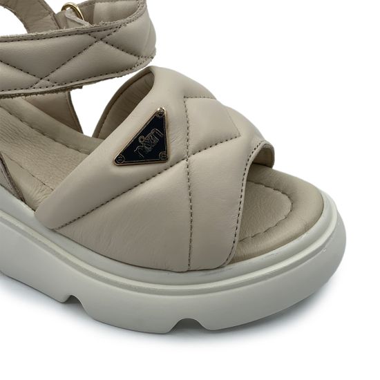 Босоножки NILA&amp;NILA бежевые кожаные - фото 6, ET1122 NIL BEIGE