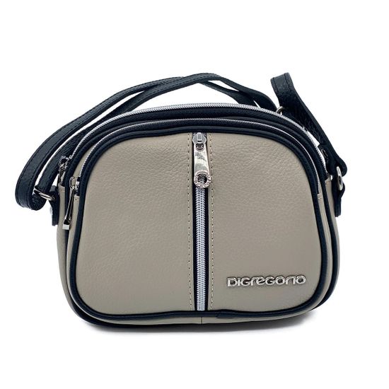 Сумочка Di Gregorio кросс-боди бежевая кожаная маленькая - фото 1, 