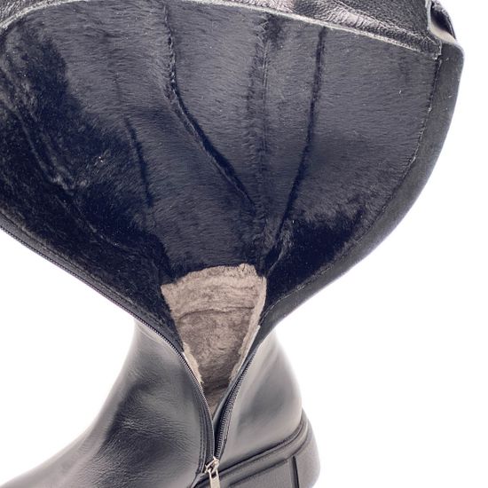 Сапоги Cover черные кожаные МЕХ - фото 5, 2500 COV