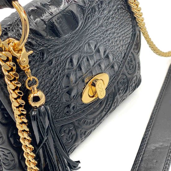 Сумка  Marino Orlandi кожаная лакированная черная - фото 4, 4869 MO COCCO NERO