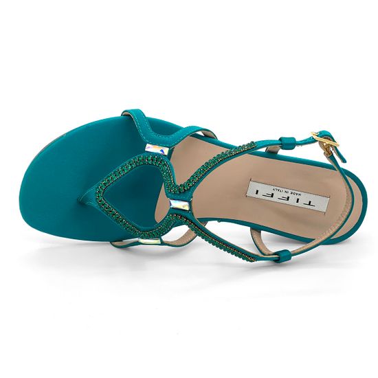 Босоножки Tiffi бирюзовые текстильные - фото 4, 