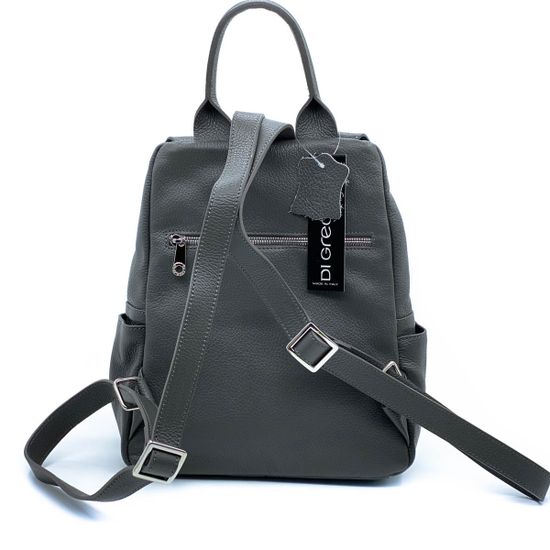 Рюкзак Di Gregorio серый кожаный - фото 3, 