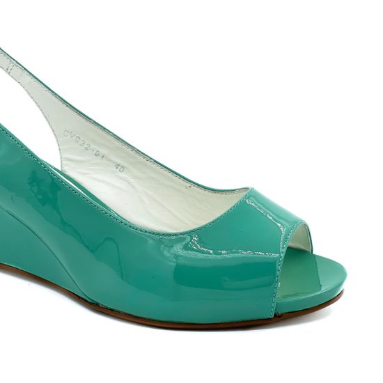 Босоножки Cover бирюзовые из лакированной кожи - фото 6, CVS32101 COV VERD