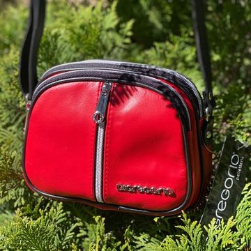 Сумочка Di Gregorio кросс-боди красная кожаная маленькая - фото 2, 8829 DG ROSSO