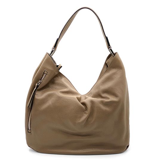 Сумка Di Gregorio бежевая кожаная - фото 3, 