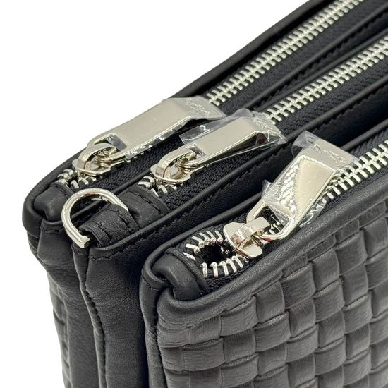 Клатч Renato Angi черный кожаный плетенный - фото 5, 3403417 RA NERO