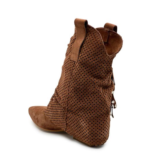 Полусапоги казаки MIMMU коричневые замшевые демисезонные - фото 3, M6726M2 MIM MORO