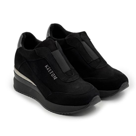 Полуботинки KELTON черные замша/лак на байке - фото 8, 