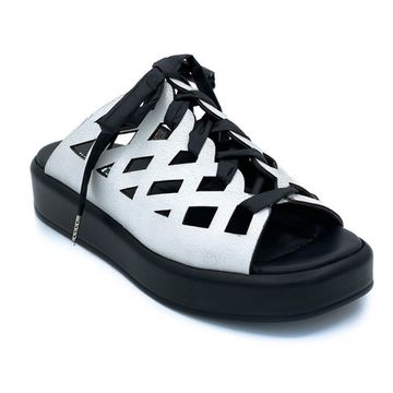 Сабо Donna Soft черно-белые кожаные - фото 2, MOT2036 DS