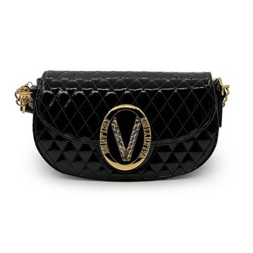 Сумка-клатч Valentino Orlandi черная из ламинированной кожи - фото 1, 7220 VO NERO