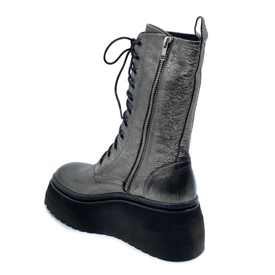 Ботинки Fru.it серебряные кожаные Байка - фото 3, 