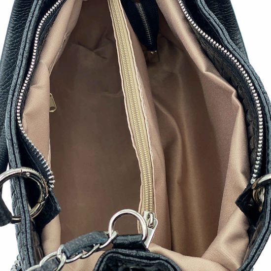 Сумка на плечо MOT CLE  кожаная плетеная черная - фото 5, 