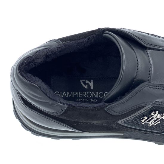 Кроссовки Giampieronicola черные комбинация кожи и замши Байка - фото 7, 