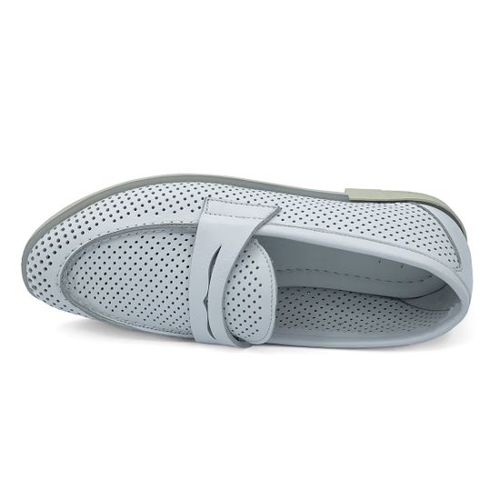 Лоферы Lab Milano белые кожаные перфорированные - фото 5, 173 LAB BIANCO