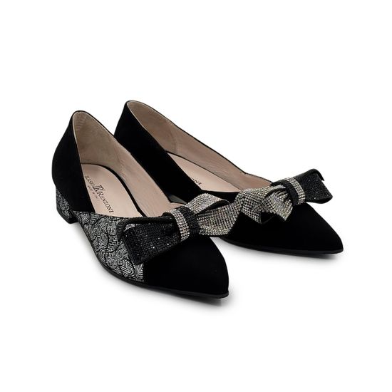 Туфли женские Ilasio Renzoni замшевые черные/серебро - фото 8, 8001 IR NERO
