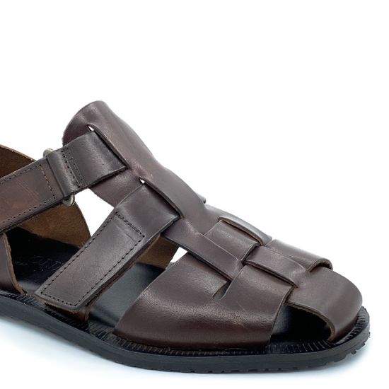 Сандалии Emozioni коричневые кожаные - фото 6, 