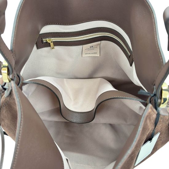 Сумка Loristella коричневая замшевая - фото 5, 3032 LS CACAO