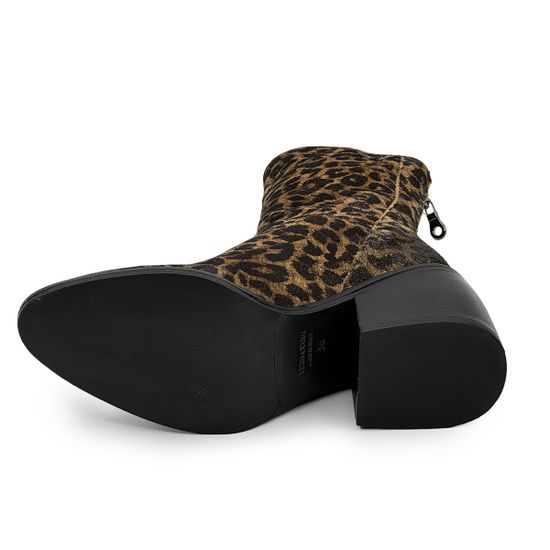 Ботильоны MIMMU замшевые бежевые принт "Леопард" на байке - фото 4, M563M14 MIM LEO