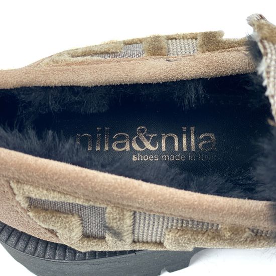 Лоферы NILA NILA бежевые замша/текстиль на меху - фото 7, VICTORIA-VL NIL BEIGE