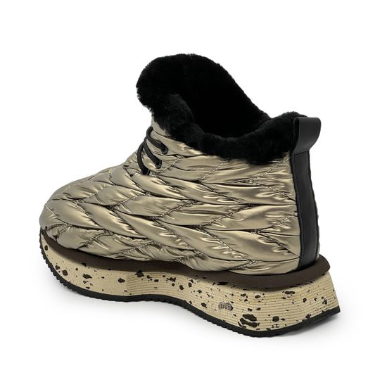 Кроссовки NILA&amp;NILA золотого цвета кожаные на меху - фото 3, NO6465M NIL ORO