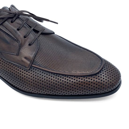 Туфли Mario Bruni кожаные перфорированные коричневые - фото 6, 