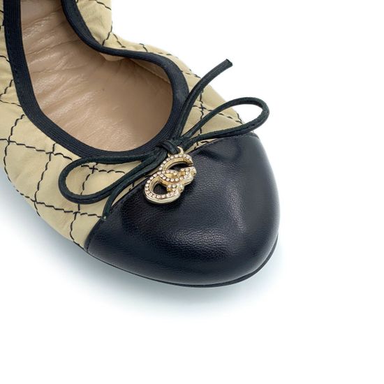 Балетки Giada Gabrielli черно-бежевые кожаные - фото 5, 