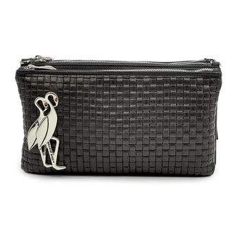 Клатч Renato Angi черный кожаный плетенный &quot;фламинго&quot; - фото 1, 3403717 RA NERO