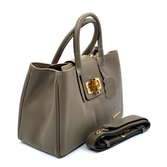 Сумка Di Gregorio бежевая кожаная - фото 2, 