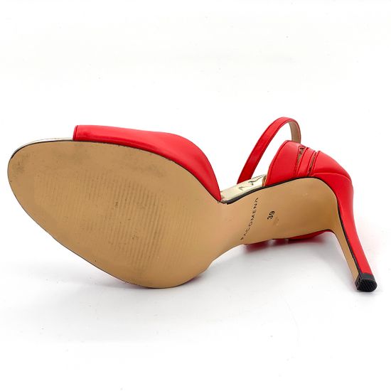 Босоножки Pacomena красные кожаные - фото 5, 