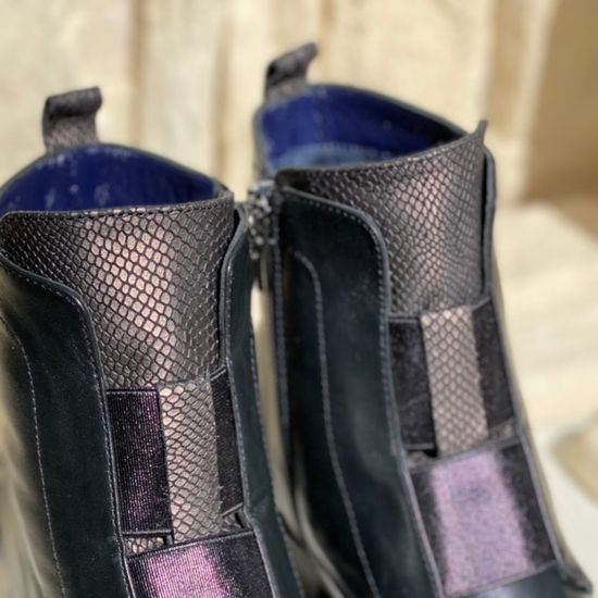 Ботинки Donna Soft черные кожаные МЕХ - фото 15, 