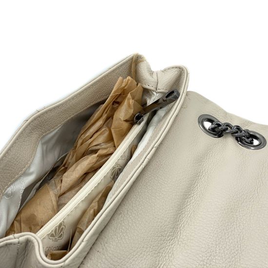 Сумка Di Gregorio бежевая кожаная - фото 5, 