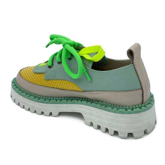 Полуботинки Lab Milano разноцветные кожаные на шнурочках - фото 3, 23090 LAB MULT