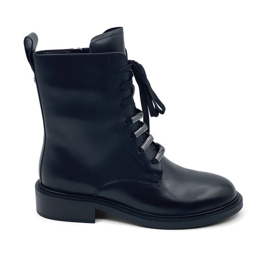 Высокие ботинки Tuffoni черные кожаные на байке - фото 1, 