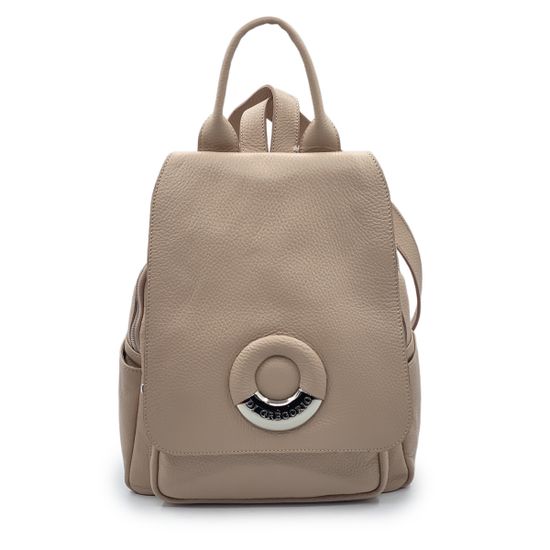 Рюкзак Di Gregorio светло-бежевый кожаный - фото 1, 