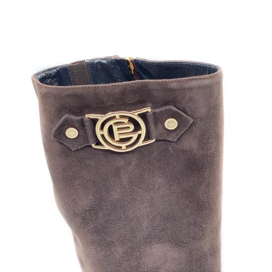 Сапоги Giorgio Piergentili коричневые замшевые МЕХ - фото 5, 374 GP