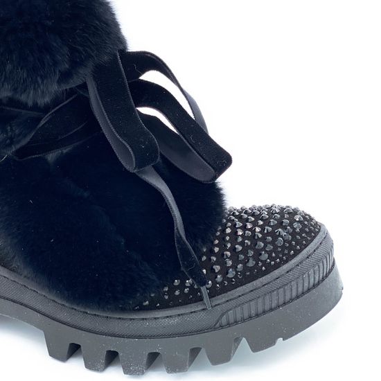 Ботинки Marzetti черные замшевые МЕХ - фото 5, 