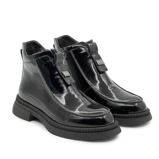 Ботинки Lab Milano черные кожаные лакированные на байке - фото 8, 148LAB1608 LAB LAK