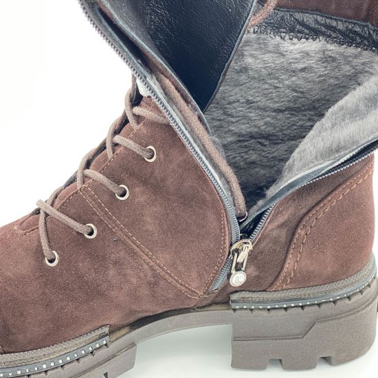 Ботинки Mara коричневые замшевые МЕХ - фото 6, 