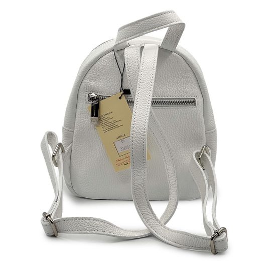 Сумка-рюкзак Renato Angi белая кожаная - фото 3,