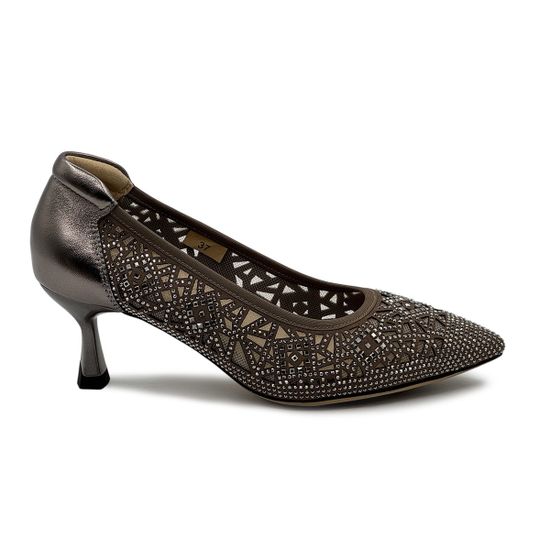 Туфли Francesco V бежевые кожаные гипюровые - фото 1, 