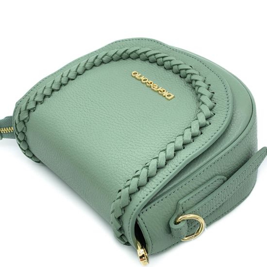 Клатч Di Gregorio зеленый кожаный - фото 4, 