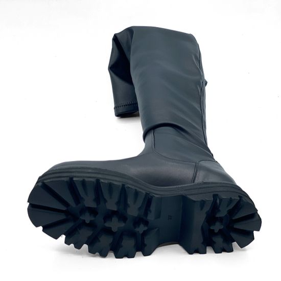 Ботфорты стрейч Tuffoni черные кожаные на байке - фото 6, 3423014LB TUF