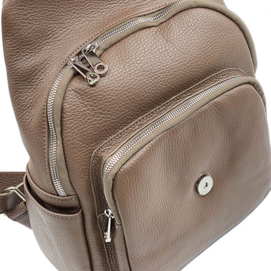 Рюкзак Di Gregorio бежевый кожаный - фото 5, 