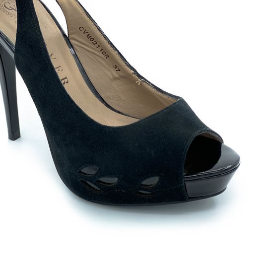 Босоножки Cover черные замшевые - фото 5, 