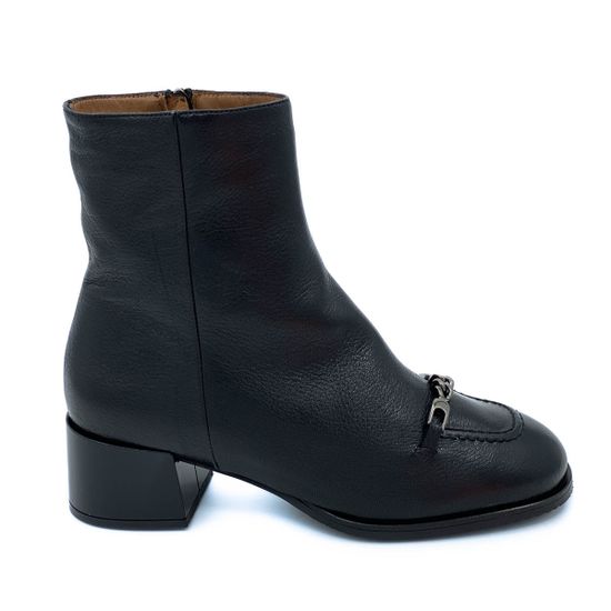 Ботильоны Mot Cle черные кожаные МЕХ - фото 1, MOT2193AM MOT