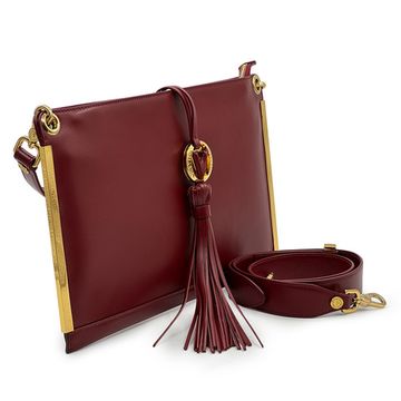 Сумка-папка Valentino Orlandi бордовая кожаная - фото 2, 7434 VO BORDO