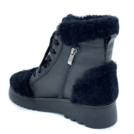 Ботинки Marcelo Lopez черные кожаные МЕХ - фото 3, RW06 ML