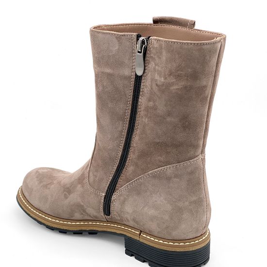 Ботинки Cover бежевые замшевые МЕХ - фото 3, 